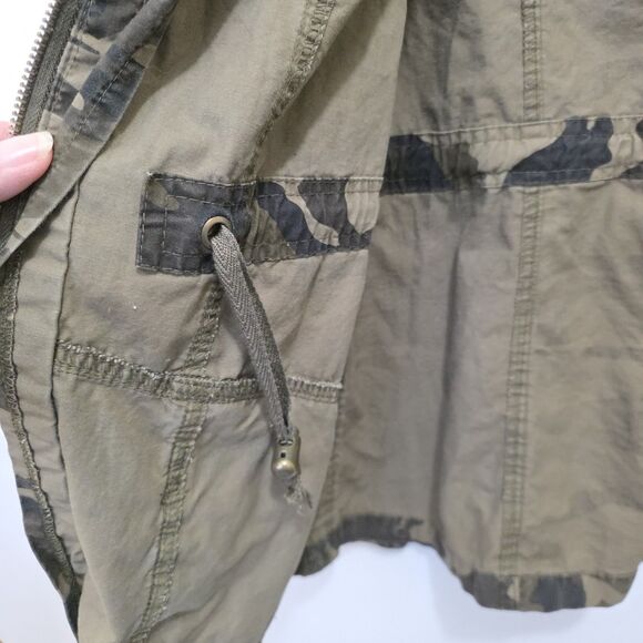 Womens Camo Jacket Utility Cargo Floral Embroidered Cotton Med Ashley by 26 Intl - Picture 10 of 14
